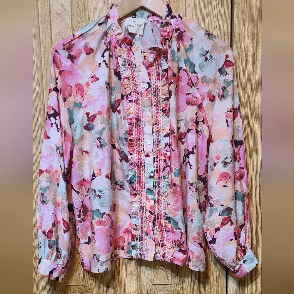 Easy Clothes Floral Ruffle Blouse - Picture 1 of 15